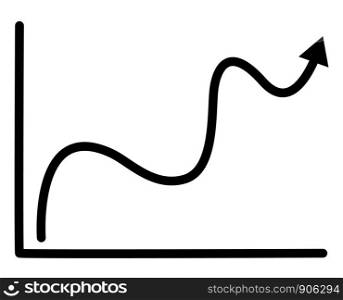 growth graph icon on white background. flat style. growth sign. growth graph for your web site design, logo, app, UI. growth symbol.