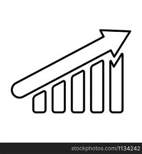 Growth graph up outline icon. Financial chart arrow linear style sign for mobile concept and web design. Vector illustration isolated on a white background.