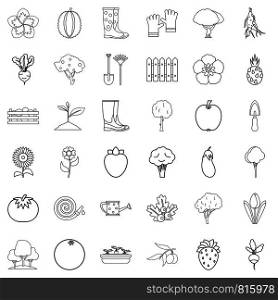 Growth icons set. Outline style of 36 growth vector icons for web isolated on white background. Growth icons set, outline style