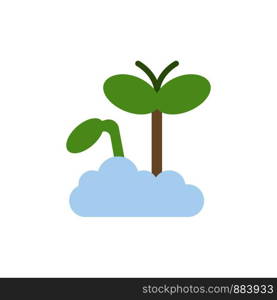 Growth, Increase, Maturity, Plant Flat Color Icon. Vector icon banner Template