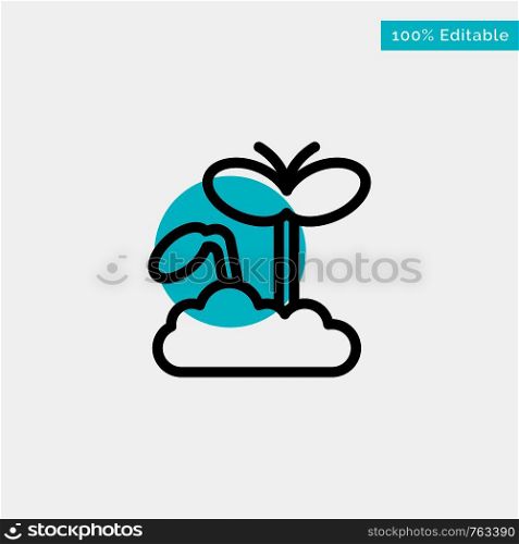 Growth, Increase, Maturity, Plant turquoise highlight circle point Vector icon