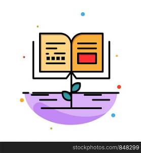 Growth, Knowledge, Growth Knowledge, Education Abstract Flat Color Icon Template