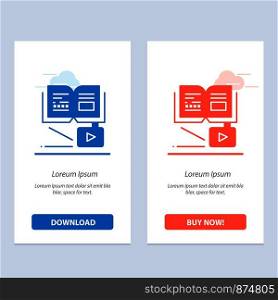 Growth, Knowledge, Growth Knowledge, Education Blue and Red Download and Buy Now web Widget Card Template