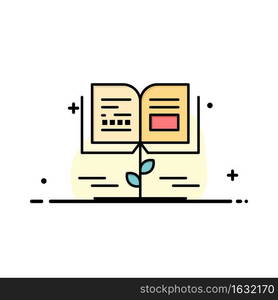 Growth, Knowledge, Growth Knowledge, Education Business Flat Line Filled Icon Vector Banner Template