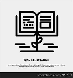 Growth, Knowledge, Growth Knowledge, Education Vector Line Icon