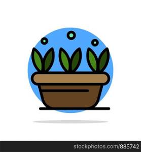 Growth, Leaf, Plant, Spring Abstract Circle Background Flat color Icon