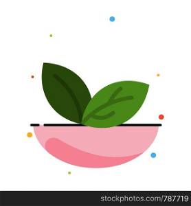 Growth, Leaf, Plant, Spring Abstract Flat Color Icon Template