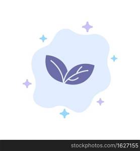 Growth, Leaf, Plant, Spring Blue Icon on Abstract Cloud Background