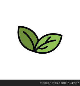 Growth, Leaf, Plant, Spring  Flat Color Icon. Vector icon banner Template