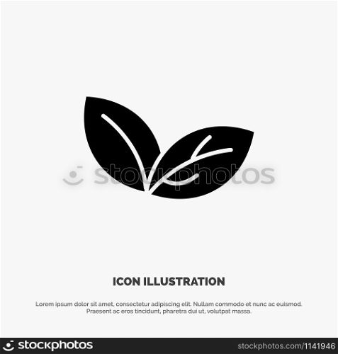 Growth, Leaf, Plant, Spring solid Glyph Icon vector