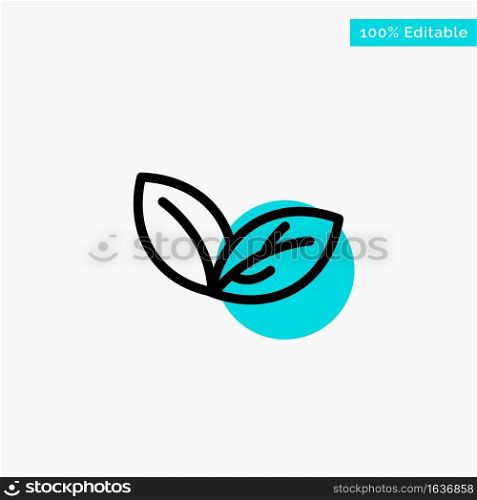 Growth, Leaf, Plant, Spring turquoise highlight circle point Vector icon