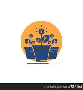 growth, money, plant, pot, tree Glyph Icon.. Vector EPS10 Abstract Template background