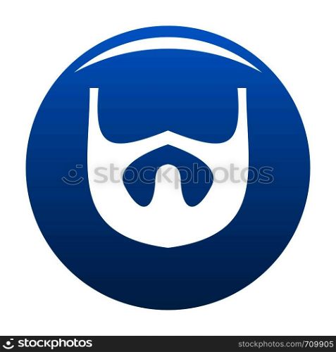 Growth of beard icon vector blue circle isolated on white background . Growth of beard icon blue vector