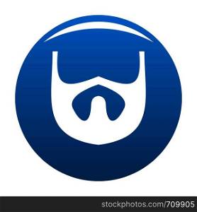 Growth of beard icon vector blue circle isolated on white background . Growth of beard icon blue vector