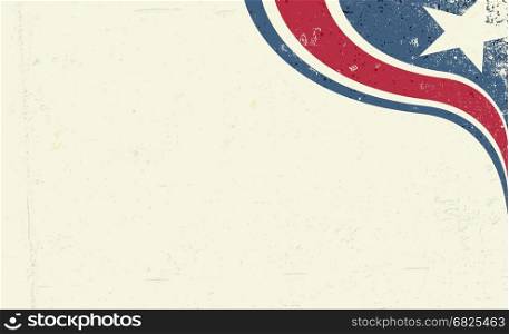 Grunge abstract America patriotic background. Star and red stripe , corner composition. Vector background