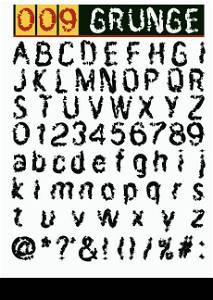 Grunge Alphabet, font set