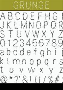 Grunge Alphabet, Font Set