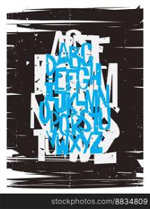 Grunge alphabet letters retro style vector image