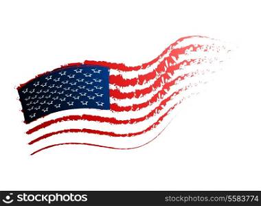 Grunge American flag On A White Background