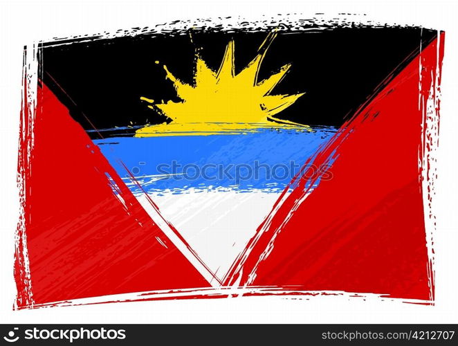 Grunge Antigua and Barbuda flag