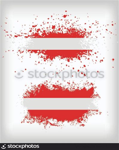 Grunge austrian ink splattered flag vectors