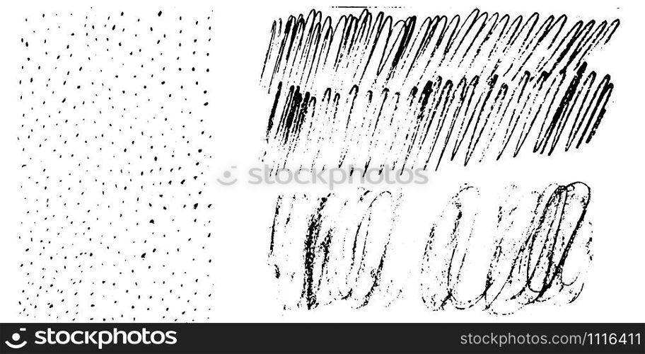 Grunge backdrop with rough brush strokes, paint marks, daub, paint traces, lines, smudges, smears, stains, scribbles isolated on white background. Vector illustration.. Grunge backdrop with rough brush strokes, paint marks, daub, paint traces, lines, smudges, smears