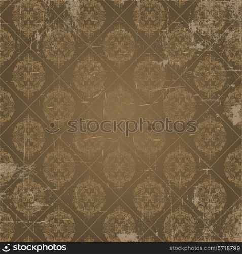 Grunge background of damask style antique wallpaper