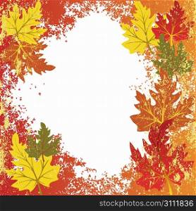 Grunge background with abstract autumn leaves
