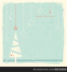 Grunge background with christmas tree vector image