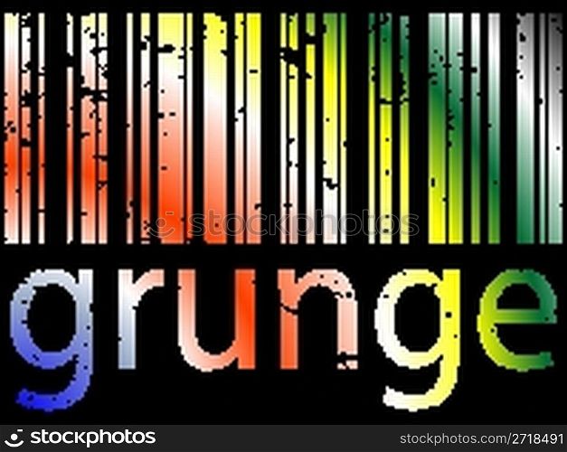 grunge bar code against black background, abstract vector art illustration
