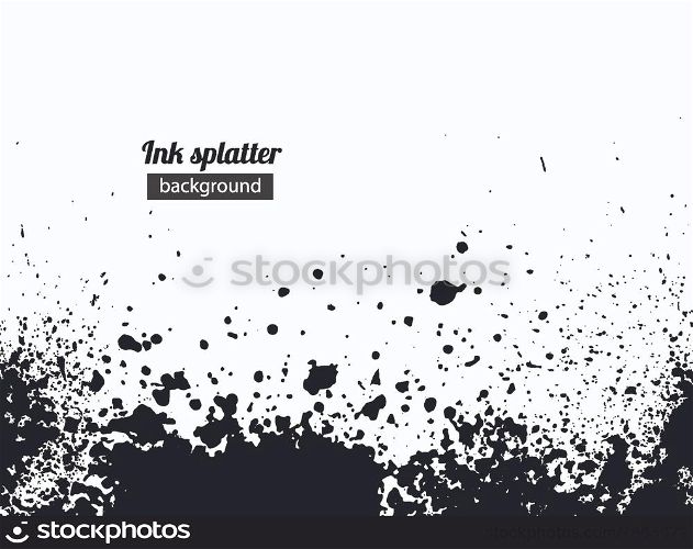 Grunge black ink splattered background