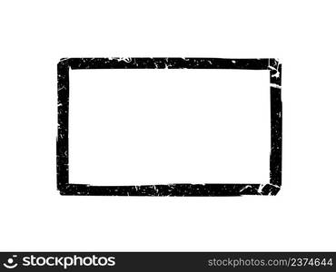 Grunge border on white background. Black textured frame.. Grunge border on white background. Black frame.