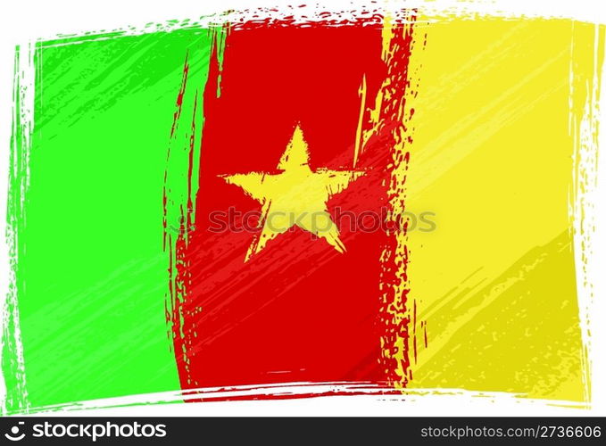 Grunge Cameroon flag