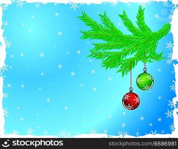 Grunge Christmas background with baubles, vector