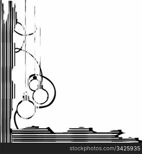 Grunge Christmas corner over white background, vector illustration