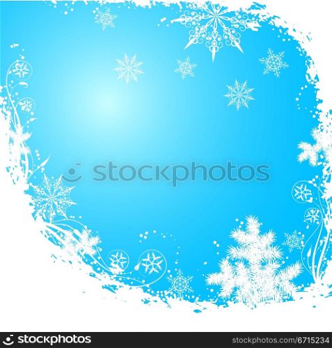 Grunge Christmas tree background, vector