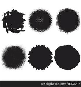 Grunge Circles Set. Vector distress textures. Distressed overlay circle mark texture design.. Grunge Circles Set. Vector distress textures.