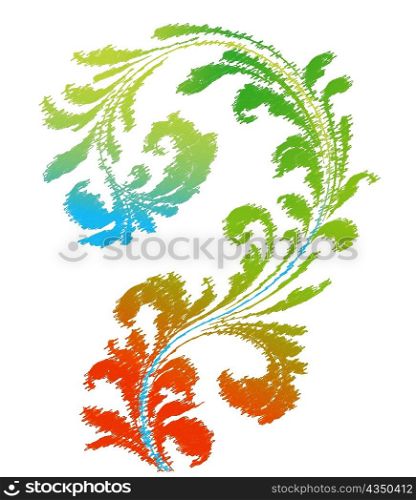 grunge colorful floral element vector illustration