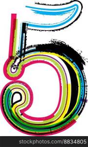 Grunge colorful font letter s vector image