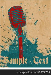 grunge concert poster with microphone