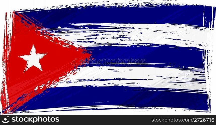 Grunge Cuba flag