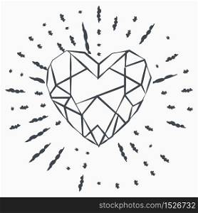 Grunge Diamond icon isolated on white background. Jewelry symbol. Grunge Diamond icon isolated on white background. Jewelry symbol. Gem stone.