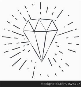 Grunge Diamond icon isolated on white background. Jewelry symbol. Gem stone. Grunge Diamond icon isolated on white background. Jewelry symbol. Gem stone.