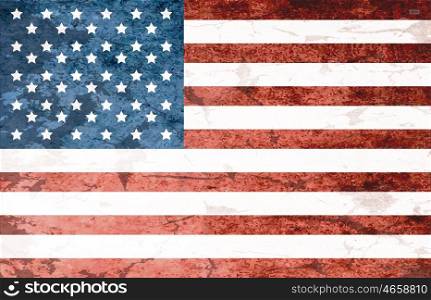 Grunge Dirty National Flag Of USA. Flag Of United States Of America