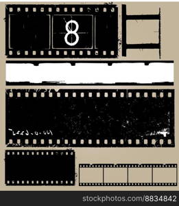 Grunge film elements vector image