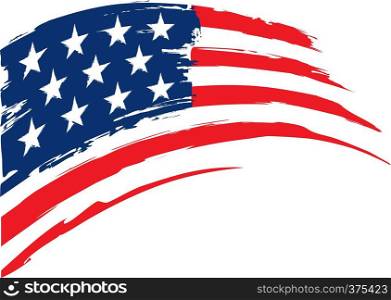 Grunge flag of united states of america. Design element