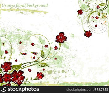 Grunge floral background