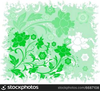 Grunge floral background, elements for design, vector
