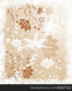 Grunge floral background, elements for design, vector