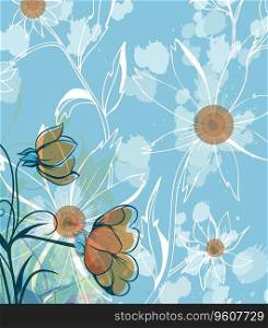 Grunge floral background Royalty Free Vector Image